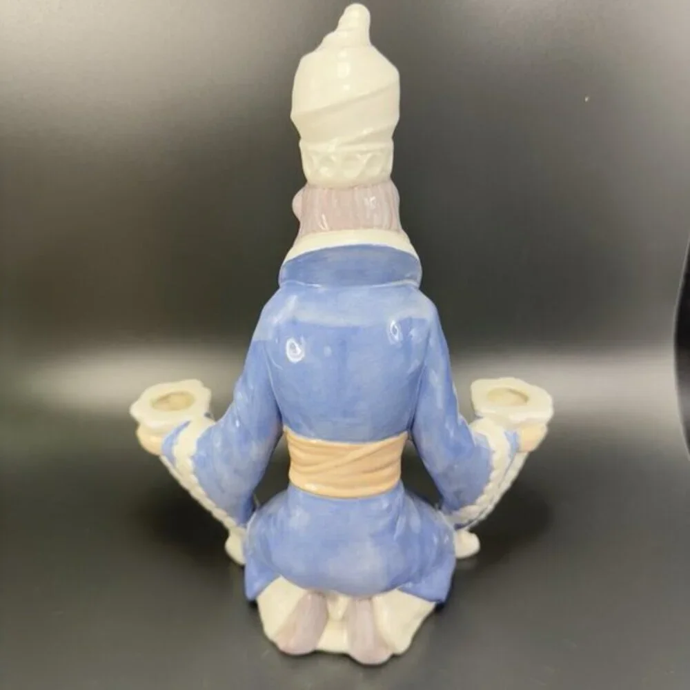 Vintage Wise Men‎ Hand Painted Ceramic Candle Holder Votive Candle Stick Holder